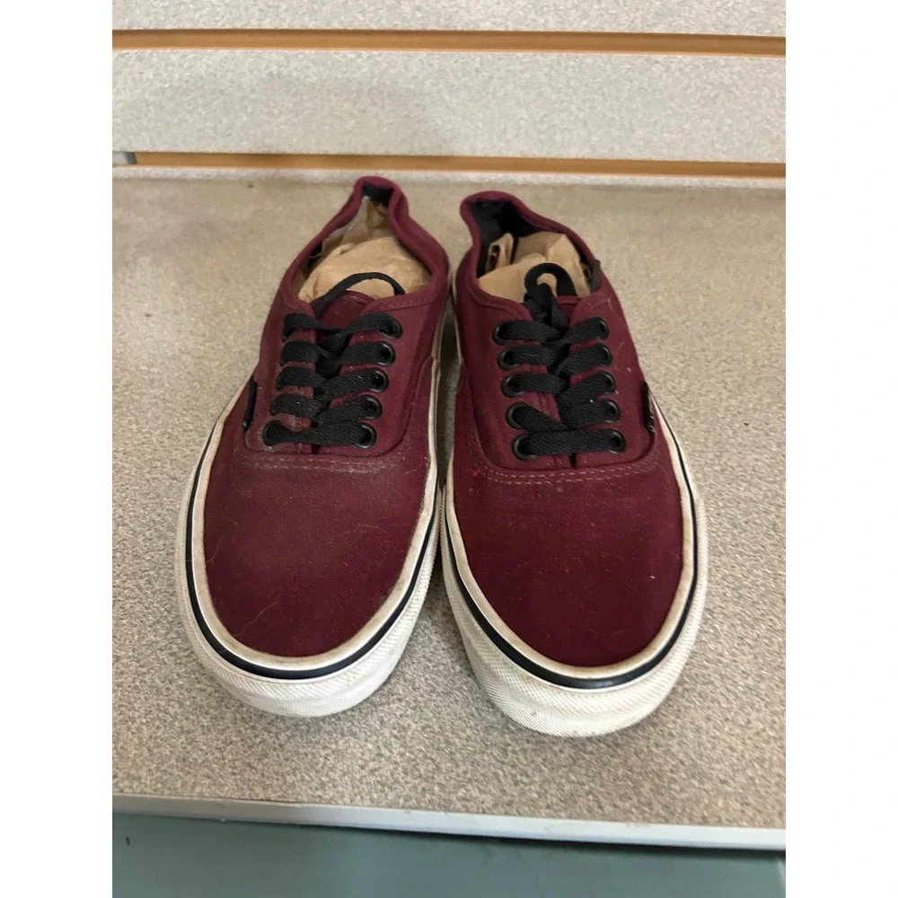 Vans Authentic Burgundy Maroon Canvas Low Top Sneakers Womens 8 Mens 6.5